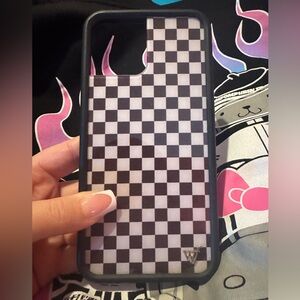 Checkered brown and cream wildflower case